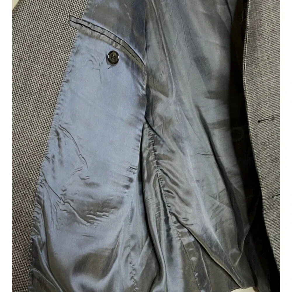Ralph Lauren Mens Wool Tweed Blazer 46 Gray‎ 2 Button Sport Coat Jacket Career